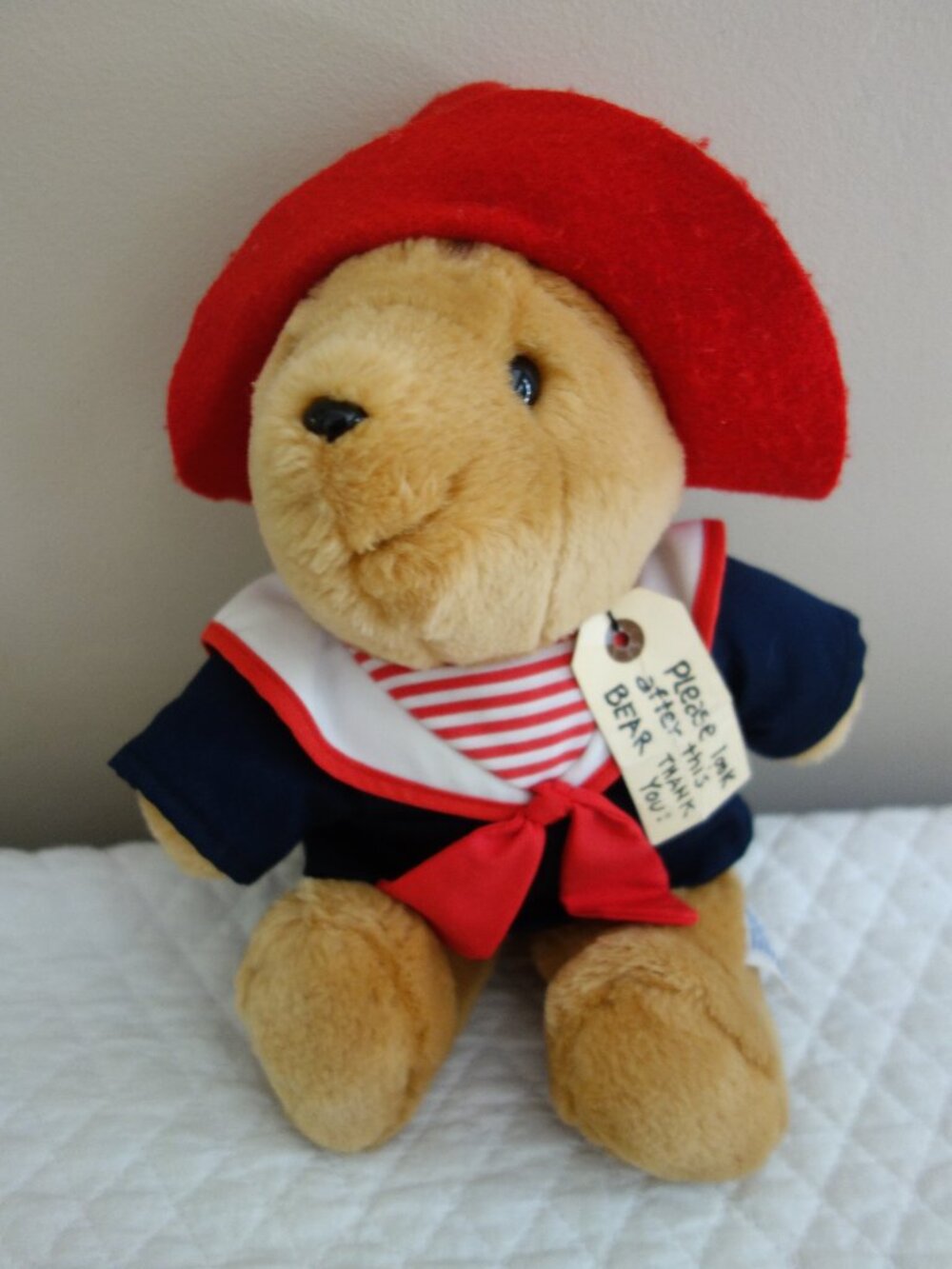 Vntg PADDINGTON BEAR / SEARS Plush Wearing Sailor Shirt